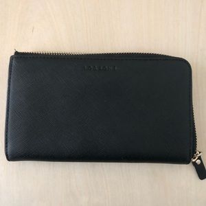 Lo & Sons - Leather Wallet in Black/Gold/Grey
